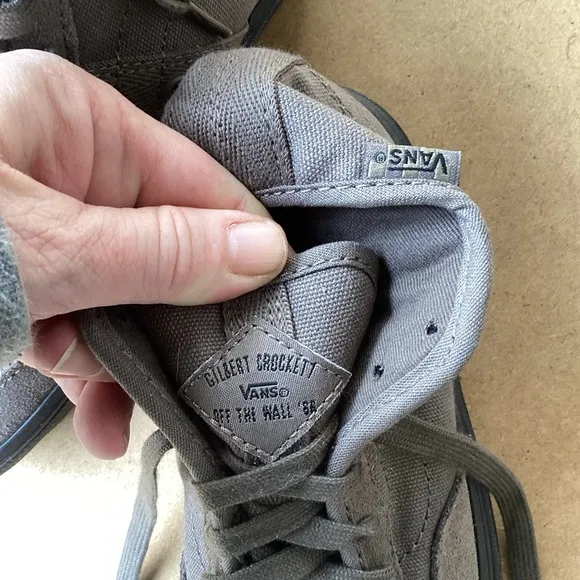 Vans gray Gilbert Crockett high top casual skateboarding shoes, size 4.5