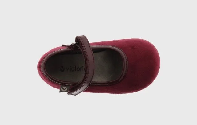 Victoria Nubuck Burgundy Mary Jane Shoes