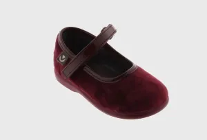 Victoria Nubuck Burgundy Mary Jane Shoes