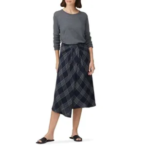 VINCE. Textured Plaid Drape Skirt size 8