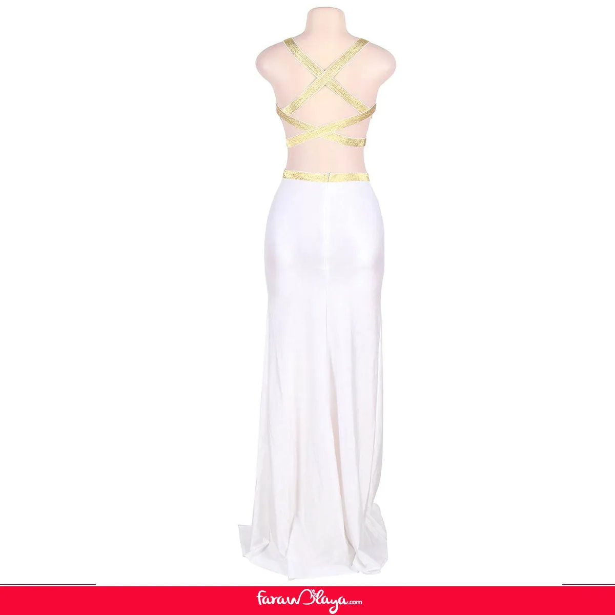 White Separate Golden Edge Dress