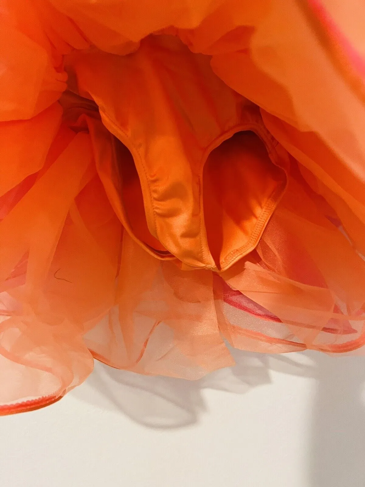 WIESSMAN Ballet Girls Dance Dress Sz SC Red/Pink/Orange Tutu Sequin Style 14218