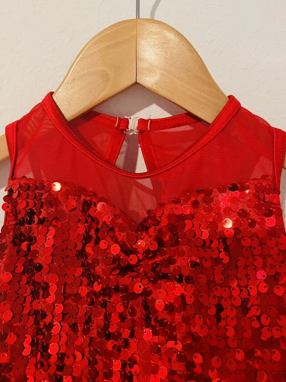 WIESSMAN Ballet Girls Dance Dress Sz SC Red/Pink/Orange Tutu Sequin Style 14218