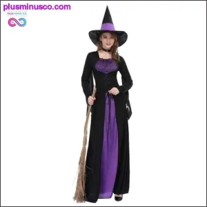 Women Black Purple Witch Dress Sorceress Cosplay Adult