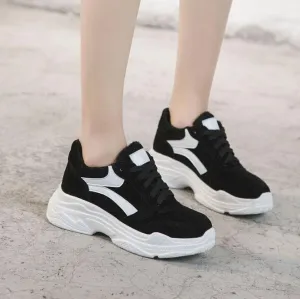 Women's Small Feet Thicksole Suede Sneakers MS363