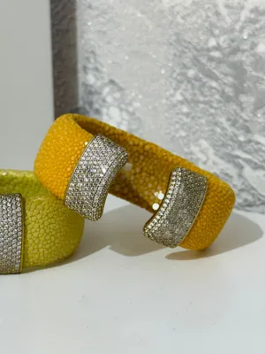 Yellow stingray leather bracelet