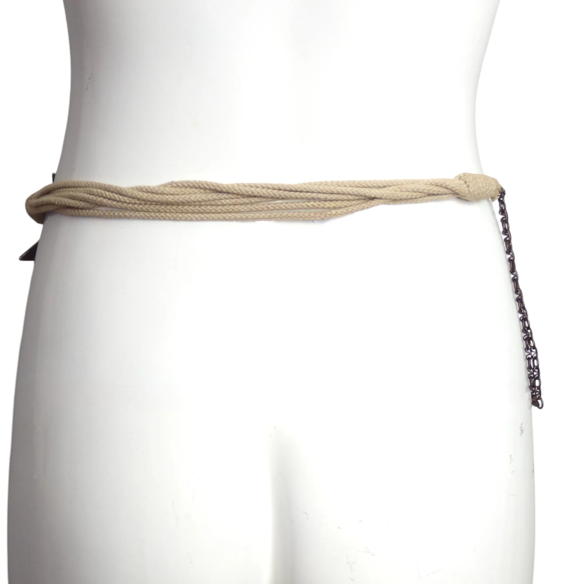 YVES SAINT LAURENT- 1970s Gunmetal Fish Rope Belt