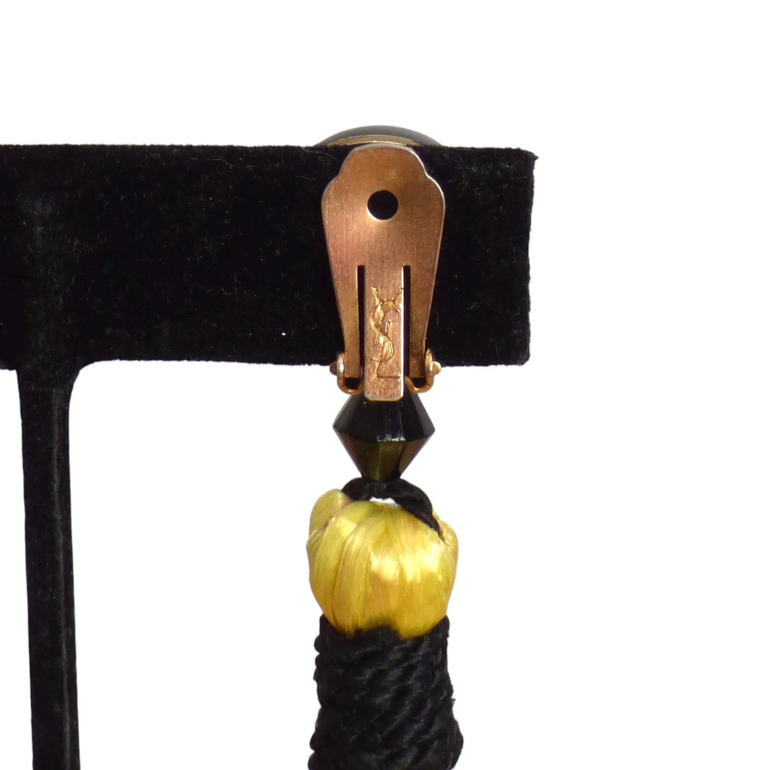 YVES SAINT LAURENT- 1980 Yellow Raffia Earrings