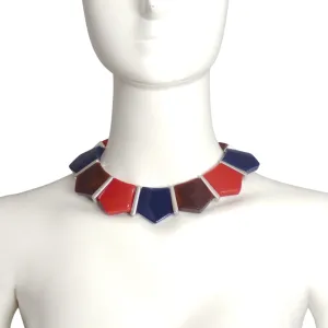 YVES SAINT LAURENT- c.1980 Multi Color Resin Choker