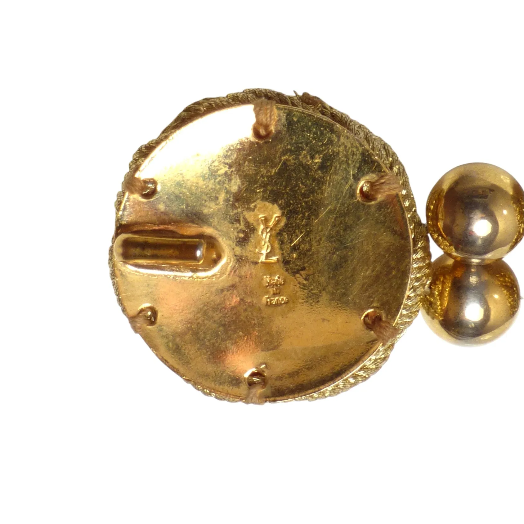 YVES SAINT LAURENT- c.1990 Gold Gripoix Bead Belt