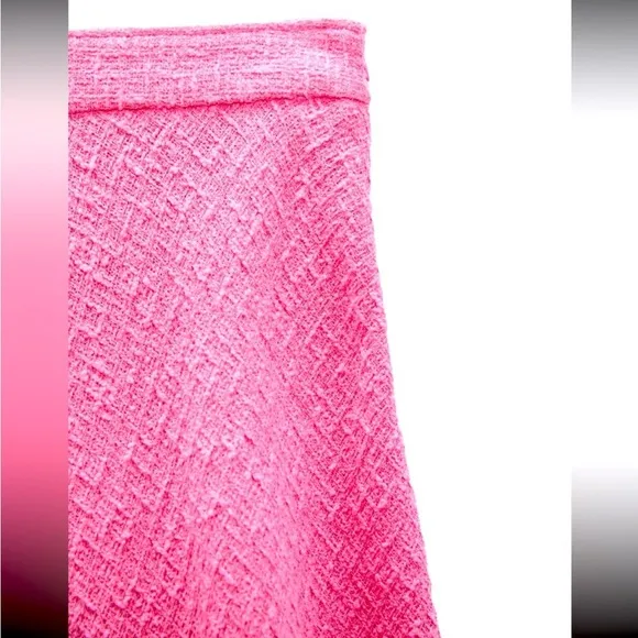 Zara textured long pink skirt